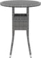 vidaXL - Tuintafel - Ø60x75 - cm - gehard - glas - en - poly - rattan - grijs