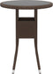 vidaXL - Tuintafel - Ø60x75 - cm - gehard - glas - en - poly - rattan - bruin