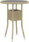 vidaXL - Tuintafel - Ø60x75 - cm - gehard - glas - en - poly - rattan - beige