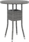 vidaXL - Tuintafel - Ø60x75 - cm - gehard - glas - en - poly - rattan - grijs