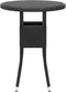 vidaXL - Tuintafel - Ø60x75 - cm - gehard - glas - en - poly - rattan - zwart