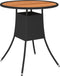 vidaXL - Tuintafel - Ø70 - cm - poly - rattan - en - massief - acaciahout - zwart