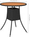 vidaXL - Tuintafel - Ø70 - cm - poly - rattan - en - massief - acaciahout - zwart