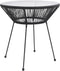 vidaXL - Tuintafel - Ø70x74 - cm - rattan - en - glas - zwart