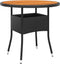 vidaXL - Tuintafel - Ø80x75 - cm - acaciahout - en - poly - rattan - zwart