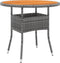 vidaXL - Tuintafel - Ø80x75 - cm - acaciahout - en - poly - rattan - grijs