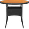 vidaXL - Tuintafel - Ø80x75 - cm - acaciahout - en - poly - rattan - zwart