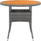 vidaXL - Tuintafel - Ø80x75 - cm - acaciahout - en - poly - rattan - grijs
