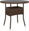 vidaXL - Tuintafel - Ø80x75 - cm - gehard - glas - en - poly - rattan - bruin