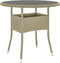 vidaXL - Tuintafel - Ø80x75 - cm - gehard - glas - en - poly - rattan - beige