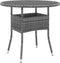 vidaXL - Tuintafel - Ø80x75 - cm - gehard - glas - en - poly - rattan - grijs
