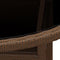 vidaXL - Tuintafel - Ø80x75 - cm - gehard - glas - en - poly - rattan - bruin