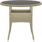 vidaXL - Tuintafel - Ø80x75 - cm - gehard - glas - en - poly - rattan - beige