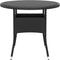 vidaXL - Tuintafel - Ø80x75 - cm - gehard - glas - en - poly - rattan - zwart