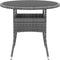 vidaXL - Tuintafel - Ø80x75 - cm - gehard - glas - en - poly - rattan - grijs