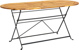 vidaXL - Tuintafel - ovaal - 160x85x74 - cm - massief - acaciahout