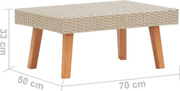 vidaXL - Tuintafel - poly - rattan - beige