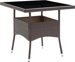 vidaXL - Tuintafel - poly - rattan - bruin