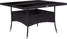 vidaXL - Tuintafel - poly - rattan - en - glas - zwart