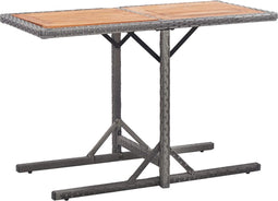 vidaXL - Tuintafel - poly - rattan - en - massief - acaciahout - antraciet