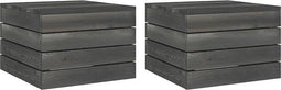 vidaXL - Tuintafels - 2 - st - pallet - massief - grenenhout - donkergrijs