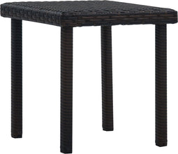 vidaXL - Tuintheetafel - 40x40x40 - cm - poly - rattan - bruin