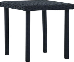 vidaXL - Tuintheetafel - 40x40x40 - cm - poly - rattan - zwart