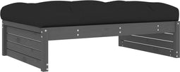 vidaXL - Tuinvoetenbank - 120x80 - cm - massief - grenenhout - grijs