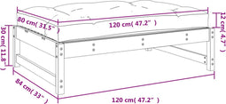 vidaXL - Tuinvoetenbank - 120x80 - cm - massief - grenenhout - honingbruin