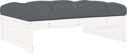 vidaXL - Tuinvoetenbank - 120x80 - cm - massief - grenenhout - wit