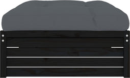 vidaXL - Tuinvoetenbank - 120x80 - cm - massief - grenenhout - zwart