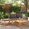 vidaXL - Tuinvoetenbank - met - kussen - 65x65x29 - massief - acaciahout
