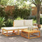 vidaXL - Tuinvoetenbank - met - kussen - 65x65x29 - massief - acaciahout