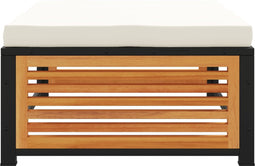 vidaXL - Tuinvoetenbank - met - kussen - 68x68x30 - cm - massief - acaciahout