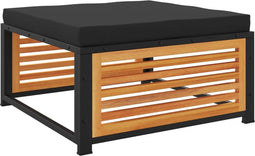 vidaXL - Tuinvoetenbank - met - kussen - 68x68x30 - cm - massief - acaciahout
