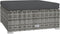 vidaXL - Tuinvoetenbank - met - kussen - 70x70x30 - cm - poly - rattan - grijs