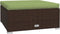 vidaXL - Tuinvoetenbank - met - kussen - 70x70x30 - cm - poly - rattan - bruin