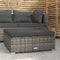 vidaXL - Tuinvoetenbank - met - kussen - 70x70x30 - cm - poly - rattan - grijs