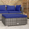 vidaXL - Tuinvoetenbank - met - kussen - 70x70x30 - cm - poly - rattan - grijs