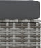 vidaXL - Tuinvoetenbank - met - kussen - 70x70x30 - cm - poly - rattan - grijs