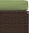 vidaXL - Tuinvoetenbank - met - kussen - 70x70x30 - cm - poly - rattan - bruin