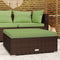 vidaXL - Tuinvoetenbank - met - kussen - 70x70x30 - cm - poly - rattan - bruin