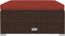 vidaXL - Tuinvoetenbank - met - kussen - 70x70x30 - cm - poly - rattan - bruin