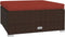 vidaXL - Tuinvoetenbank - met - kussen - 70x70x30 - cm - poly - rattan - bruin