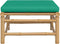 vidaXL - Tuinvoetenbank - met - kussen - bamboe - groen