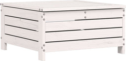 vidaXL - Tuinvoetenbank - met - kussen - massief - grenenhout - wit