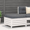 vidaXL - Tuinvoetenbank - met - kussen - massief - grenenhout - wit