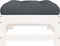vidaXL - Tuinvoetenbank - met - kussen - massief - grenenhout - wit