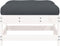 vidaXL - Tuinvoetenbank - met - kussen - massief - grenenhout - wit