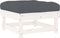 vidaXL - Tuinvoetenbank - met - kussen - massief - grenenhout - wit